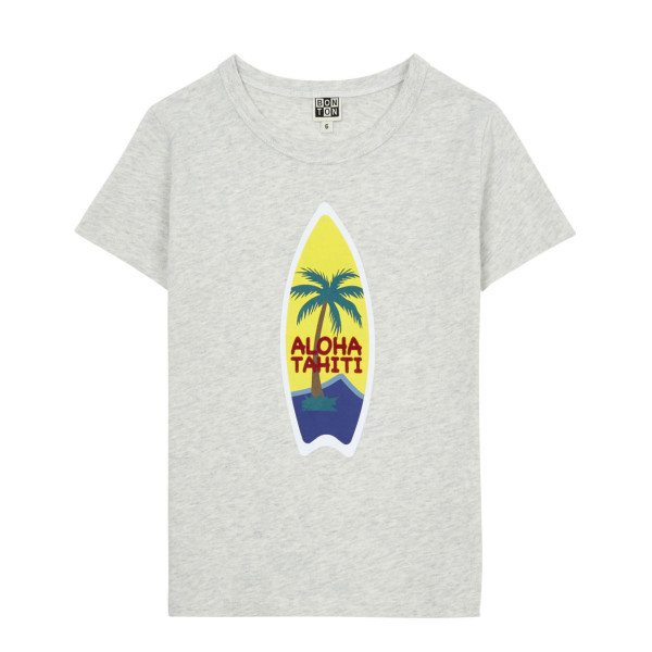 T-Shirt Print Aloha Tahiti grau