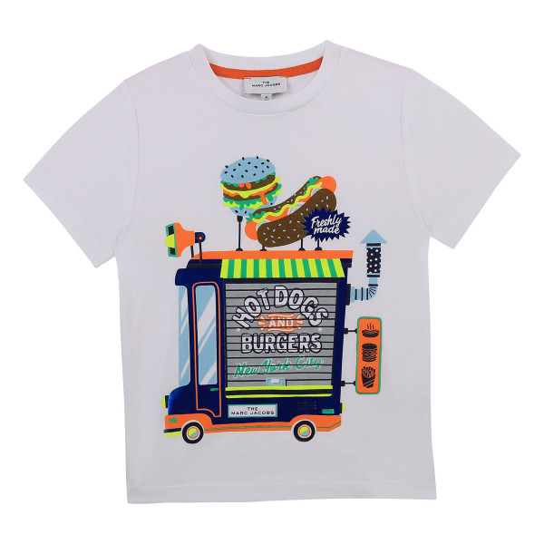 T-Shirt Hot Dogs and Burgers weiß